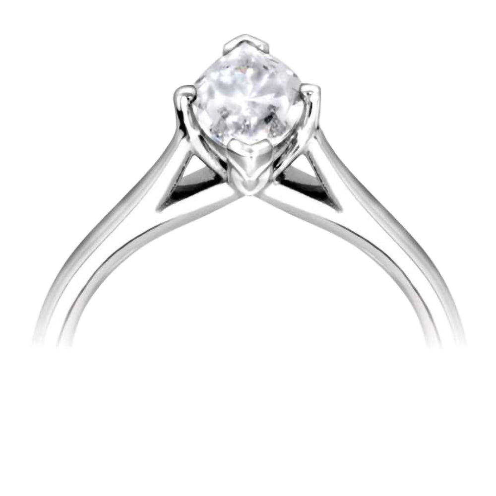 The Fuschia Platinum 0.60ct Marquise Cut Diamond Solitaire Engagement Ring