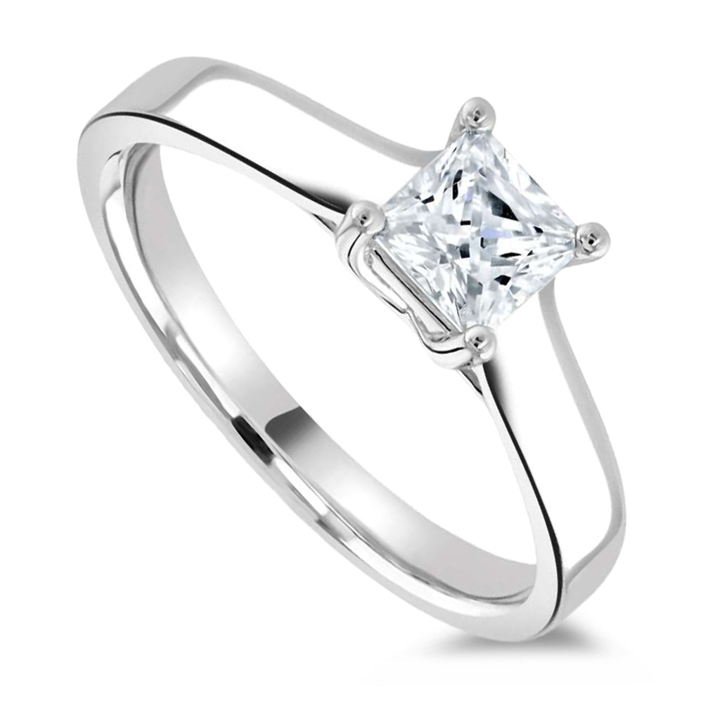The Carnation Platinum 0.51ct Princess Cut Diamond Solitaire Engagement Ring