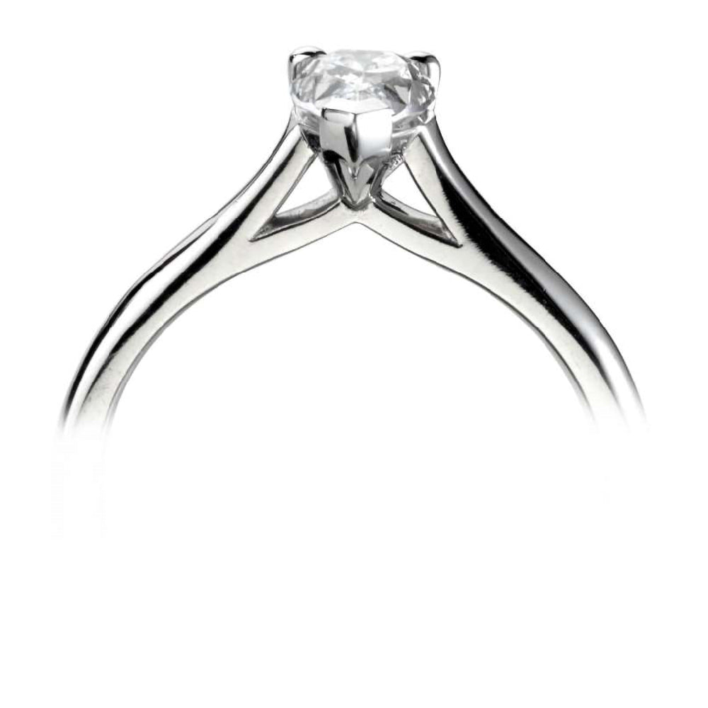 The Petunia Platinum 0.60ct Pear Cut Diamond Solitaire Engagement Ring