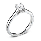 The Petunia Platinum 0.60ct Pear Cut Diamond Solitaire Engagement Ring