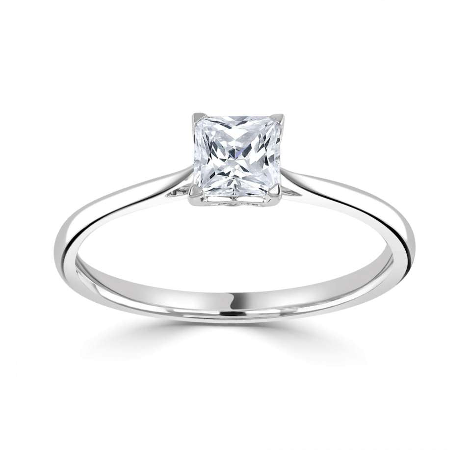 The Lavender Platinum Princess Cut Diamond Solitaire Engagement Ring