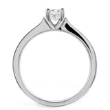 The Waterlily Platinum 0.70ct Cushion Cut Diamond Solitaire Engagement Ring With 0.21ct Diamond Set Shoulders