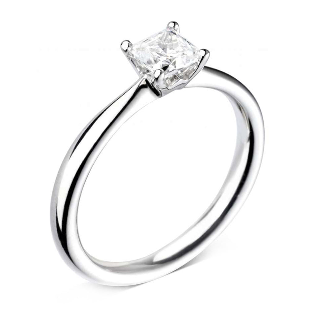 The Dianthus Platinum 0.50ct Princess Cut Diamond Solitaire Engagement Ring