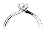 The Rose Platinum 0.40ct Round Brilliant Cut Diamond Solitaire Engagement Ring With 0.10ct Claw Set Diamond Shoulders