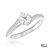 The Dursey Platinum 0.50ct Round Brilliant Cut Diamond Solitaire Engagement Ring With 0.21ct Diamond Set Shoulders