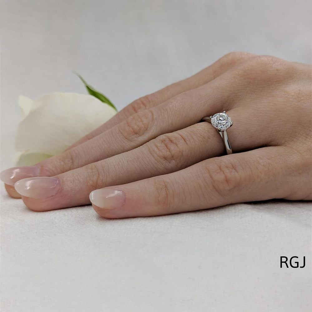 The Open Tulip Platinum 1.00ct Round Brilliant Cut Diamond Solitaire Engagement Ring