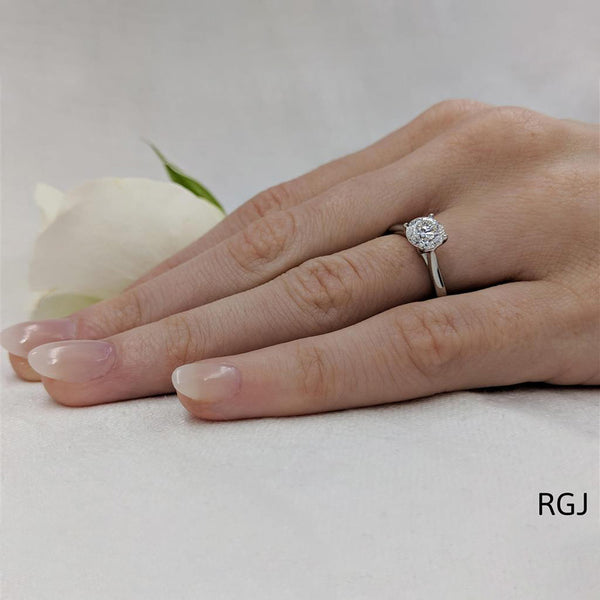 The Open Tulip Platinum 1.00ct Round Brilliant Cut Diamond Solitaire Engagement Ring