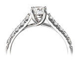The Calla Platinum 0.90ct Round Brilliant Cut Diamond Solitaire Engagement Ring With 0.35ct Diamond Set Shoulders