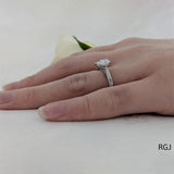 The Oxford Platinum 0.70ct Pear Cut Diamond Solitaire Engagement Ring With 0.07ct Diamond Detailing