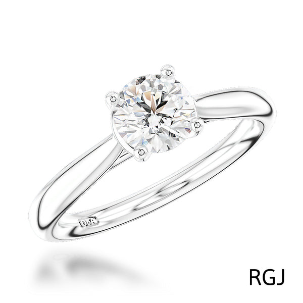 The Open Tulip Platinum 0.40ct Round Brilliant Cut Diamond Solitaire Engagement Ring