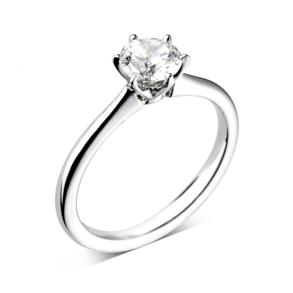 The Cherry Blossom Platinum 0.60ct Round Brilliant Cut Diamond Solitaire Engagement Ring