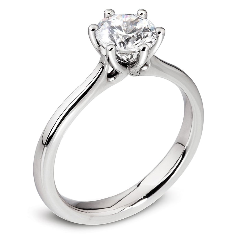 The Blossom Platinum 0.71ct Round Brilliant Cut Diamond Solitaire Engagement Ring
