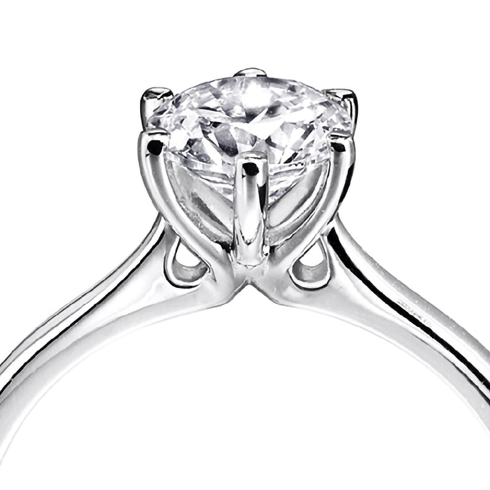 The Blossom Platinum 0.71ct Round Brilliant Cut Diamond Solitaire Engagement Ring