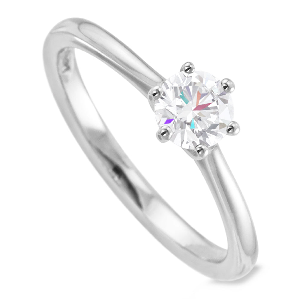 The Blossom Platinum 0.71ct Round Brilliant Cut Diamond Solitaire Engagement Ring