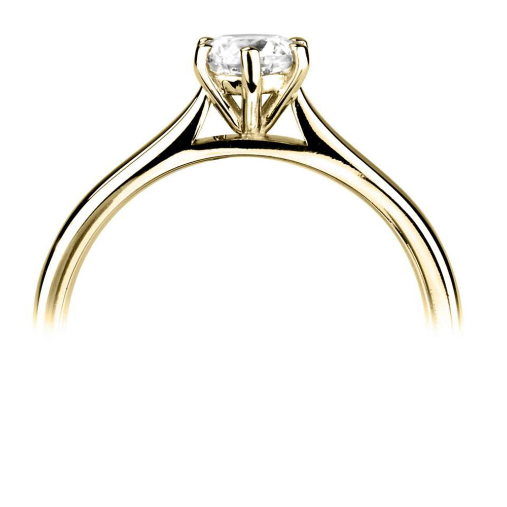 The Poppy 18ct Yellow Gold 0.50ct Round Brilliant Cut Diamond Solitaire Engagement Ring