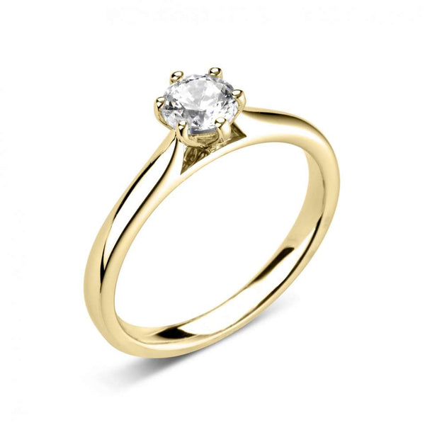 The Poppy 18ct Yellow Gold Round Brilliant Cut Diamond Solitaire Engagement Ring