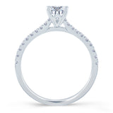 Platinum 1.00ct Pear Cut Diamond Solitaire Engagement Ring With 0.15ct Diamond Set Shoulders