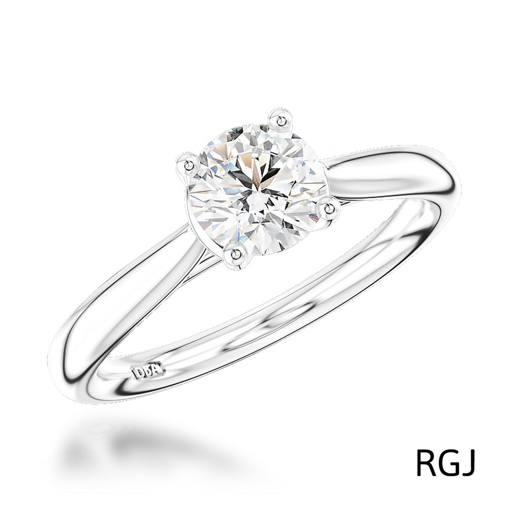 The Open Tulip Platinum 0.65ct Round Brilliant Cut Diamond Solitaire Engagement Ring