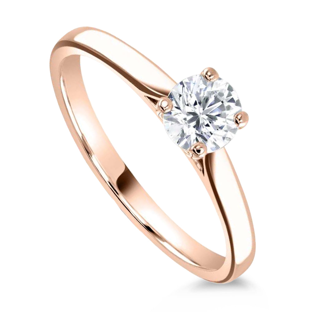 The Magnolia 18ct Rose Gold 0.40ct Round Brilliant Cut Diamond Solitaire Engagement Ring