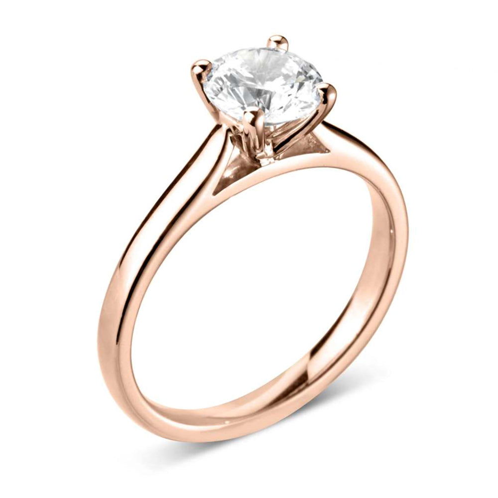 The Magnolia 18ct Rose Gold 0.41ct Round Brilliant Cut Diamond Solitaire Engagement Ring