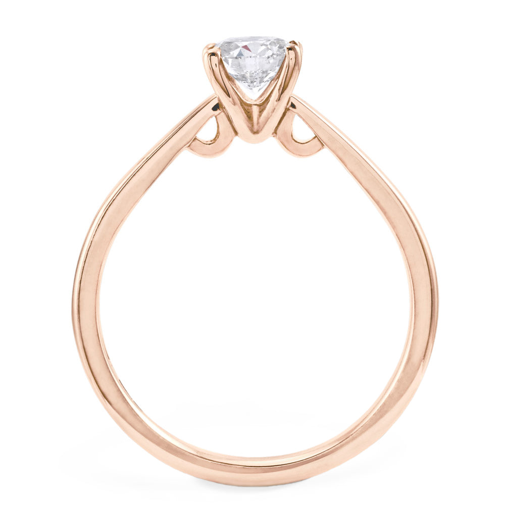 The Allium 18ct Rose Gold 0.30ct Round Brilliant Cut Diamond Solitaire Engagement Ring