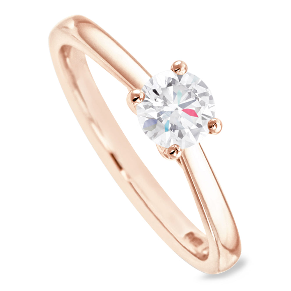 The Allium 18ct Rose Gold 0.30ct Round Brilliant Cut Diamond Solitaire Engagement Ring