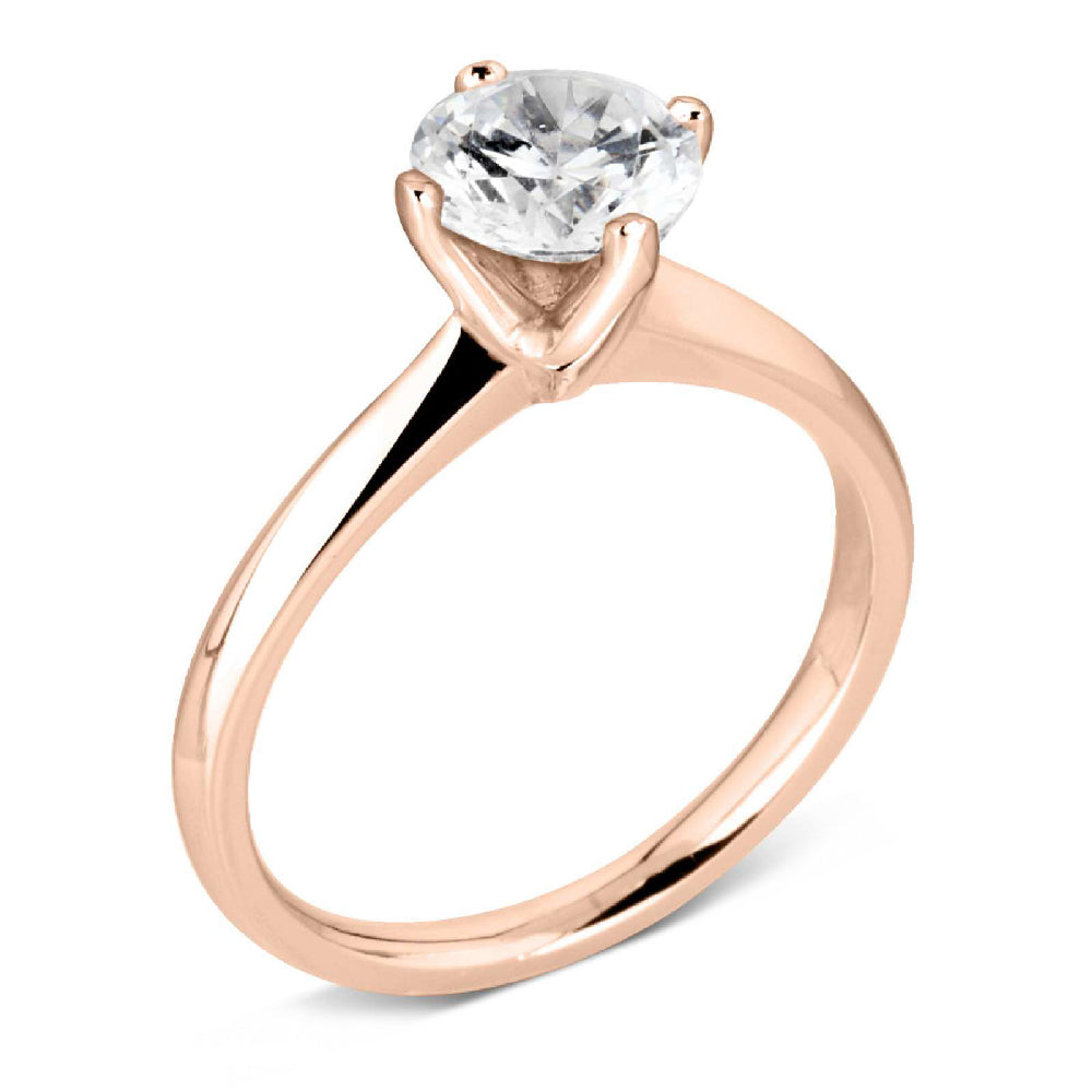 The Bellflower 18ct Rose Gold 0.40ct Round Brilliant Cut Diamond Solitaire Engagement Ring