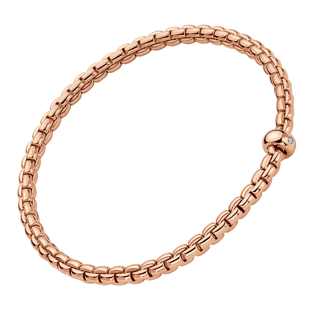 FOPE 18ct Rose Gold Eka Flex-It Diamond Bracelet 01M01BX_BB_R_XRX
