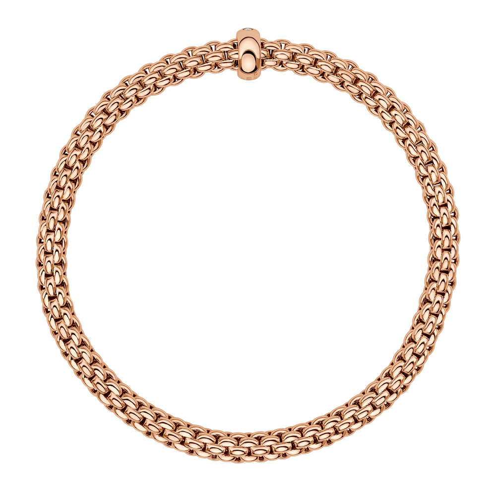 FOPE 18ct Rose Gold Solo Flex-It Diamond Bracelet 01M06BX_BB_R_XRX