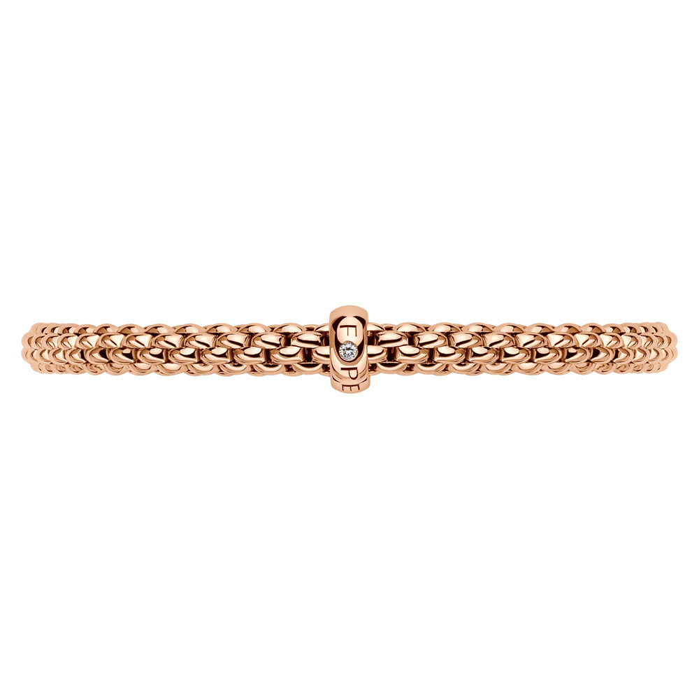 FOPE 18ct Rose Gold Solo Flex-It Diamond Bracelet 01M06BX_BB_R_XRX