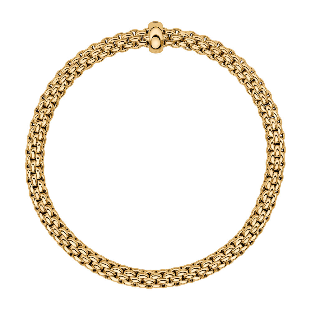 FOPE 18ct Yellow Gold Solo Flex-It 0.01ct Black Diamond Bracelet 01M06BX_BN_G_XBX