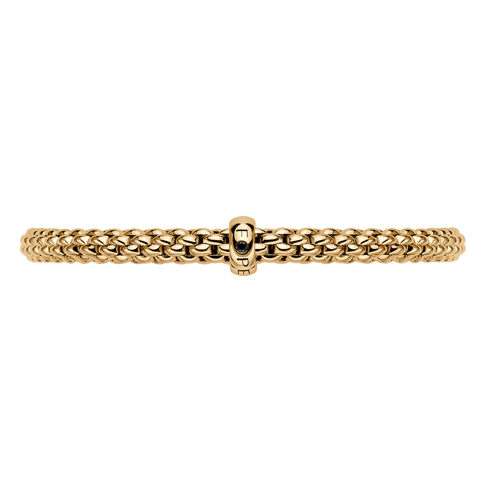 FOPE 18ct Yellow Gold Solo Flex-It 0.01ct Black Diamond Bracelet 01M06BX_BN_G_XBX