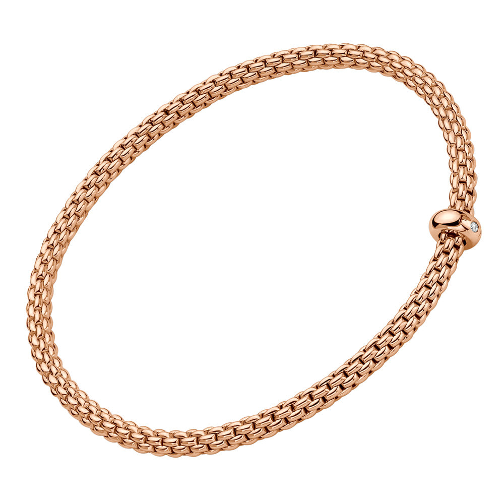 FOPE 18ct Rose Gold Prima Flex-It Diamond Bracelet 01M08BX_BB_R_XRX