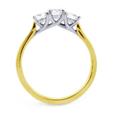 The Alyssa 18ct Yellow Gold And Platinum Round Brilliant Cut Diamond Three Stone Engagement Ring
