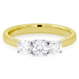 The Alyssa 18ct Yellow Gold And Platinum Round Brilliant Cut Diamond Three Stone Engagement Ring