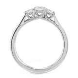 The Alyssa Platinum Round Brilliant Cut Diamond Three Stone Engagement Ring