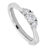 The Senna Platinum Round Brilliant Cut Diamond Three Stone Engagement Ring