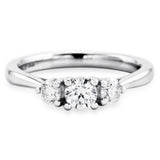 The Senna Platinum Round Brilliant Cut Diamond Three Stone Engagement Ring