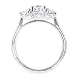 Platinum 1.81ct Three Stone Oval Cut Diamond Engagement Ring