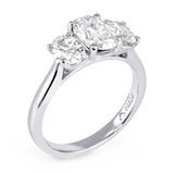Platinum 1.81ct Three Stone Oval Cut Diamond Engagement Ring