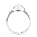 Platinum 1.00ct Oval and Pear Cut Diamond Three Stone Engagement Ring
