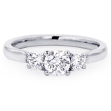 The Bryony Platinum Round Brilliant Cut Diamond Three Stone Engagement Ring