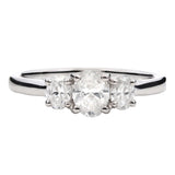 Platinum 1.06ct Oval Cut Diamond Three Stone Engagement Ring