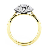 The Senna 18ct Yellow Gold Round Brilliant Cut Diamond Three Stone Engagement Ring