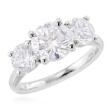 Platinum 3.12ct Round Brilliant Cut Diamond Three Stone Engagement Ring