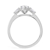 Platinum 1ct Marquise And Pear Cut Diamond Three Stone Engagement Ring