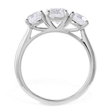 Platinum 2.11ct Round Brilliant Cut Diamond Three Stone Engagement Ring