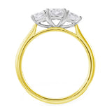 Platinum And 18ct Yellow Gold 1.49ct Radiant Cut Diamond Three Stone Engagement Ring