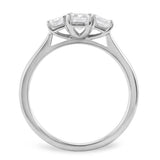 Platinum 1.15ct Radiant Cut Diamond Three Stone Engagement Ring