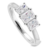 Platinum 1.15ct Radiant Cut Diamond Three Stone Engagement Ring